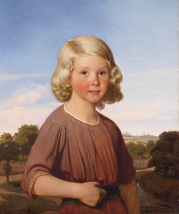 Portrait de garçon devant un vaste paysage - Unbekannt Unbekannt
